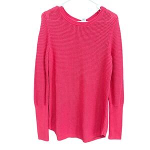 MAX STUDIO‎ Pink Knit Button Back Pullover Sweater Lightweight Size L
